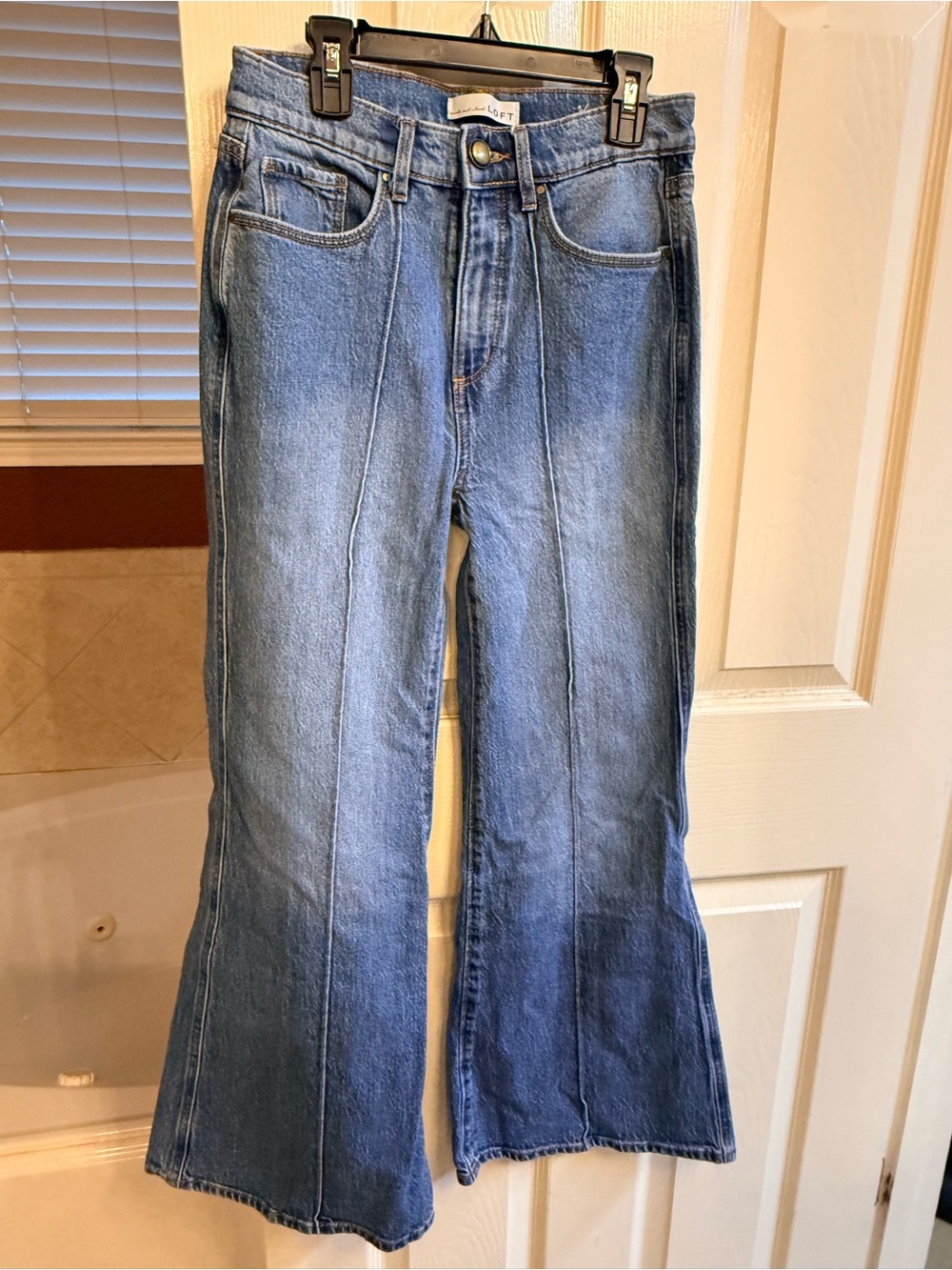 LOFT Light Blue Flared Wide-Leg Jeans
